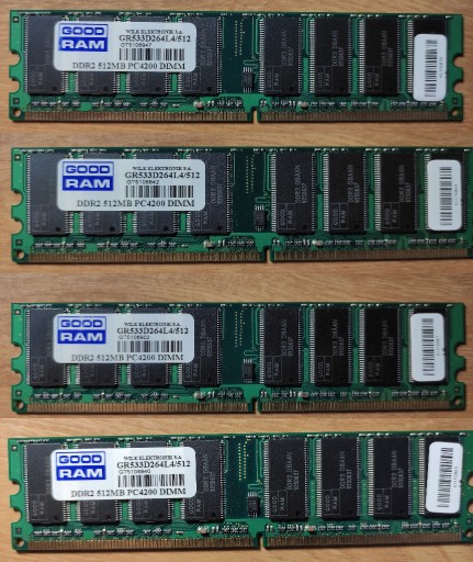 Zdjęcie oferty: GOODRAM 2gb (4x512mb) DDR2 PC4200 DIMM