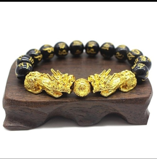 Zdjęcie oferty: Bransoletka Feng Shui Black Gold Szczęście Prezent