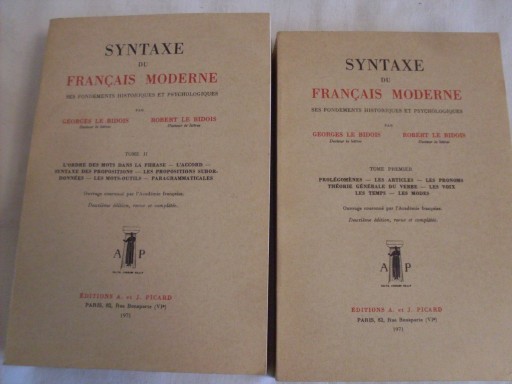 Zdjęcie oferty: Syntaxe du Francais moderne tom 1/2