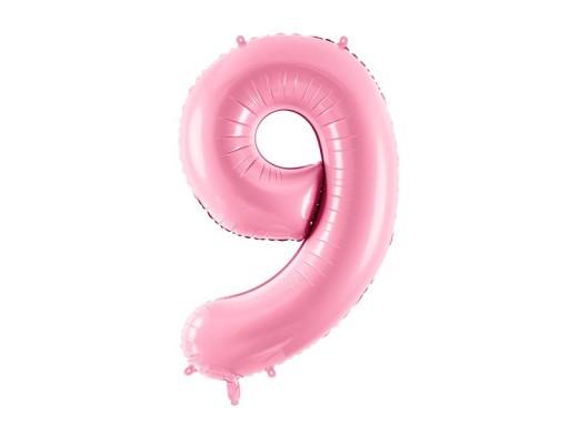 Zdjęcie oferty: Balon foliowy cyfra "9" różowy, pastelowy 86 cm