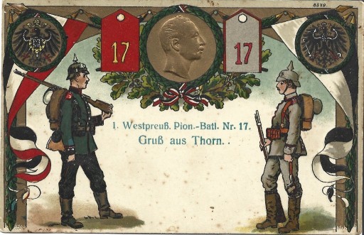 Zdjęcie oferty: Pionier-Bat. 17 Toruń Thorn złoto tłocz. pamiątka
