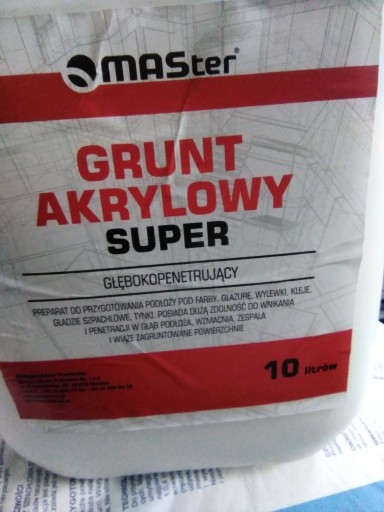 Zdjęcie oferty: Grunt akrylowy 10 L Supergrunt MASTER