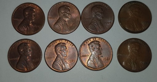 Zdjęcie oferty: Zestaw centów USA lata 80 1980 1981 1984 1986 1989