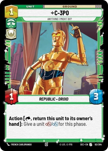 Zdjęcie oferty: Star Wars: Unlimited - SoP - C-3PO (U) x3