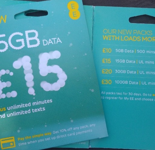 Zdjęcie oferty: Aktywna karta SIM UK EE roaming UE PL 125GB