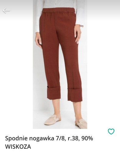 Zdjęcie oferty: Spodnie nogawka 7/8, r.38,  90% WISKOZA