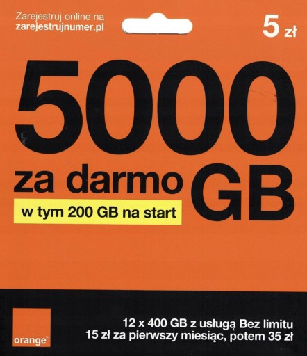 Zdjęcie oferty: Starter Orange losowy nr tel