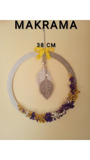 Zdjęcie oferty: Makrama 38 cm naturalna kwiaty Boho dekaracje 