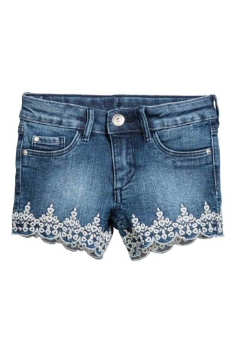 Zdjęcie oferty: Szorty dżinsowe krótkie spodenki z haftem H&M 116