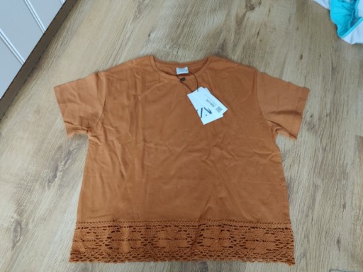 Zdjęcie oferty: Zara brązowa bluzka T-shirt koronka 152cm 9l nowa