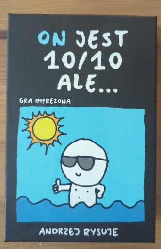 Zdjęcie oferty: On jest 10 na 10, ale..., gra imprezowa z rysunkami Andrzej Rysuje!