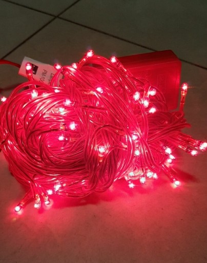 Zdjęcie oferty: Lampki choinkowe Led czerwone 100szt grube kable