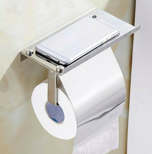 Zdjęcie oferty: uchwyt na papier toaletowy chrom z osłoną i półką