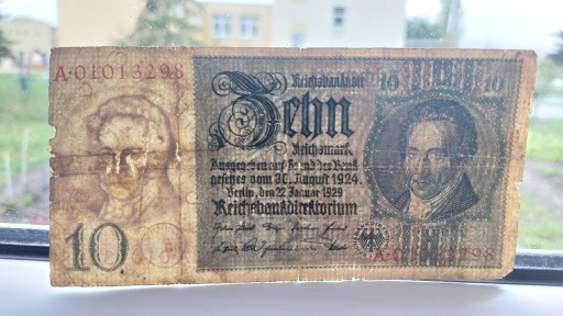 Zdjęcie oferty: 10 reichsmark 1924 rok, seria A