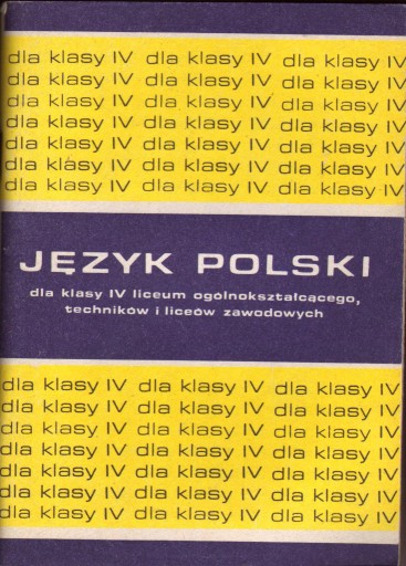 Zdjęcie oferty: Język polski dla klasy IV LO Buttler Danuta