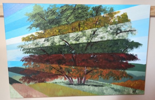 Zdjęcie oferty: Drzewo obraz akrylowy ręcznie malowany 40x60
