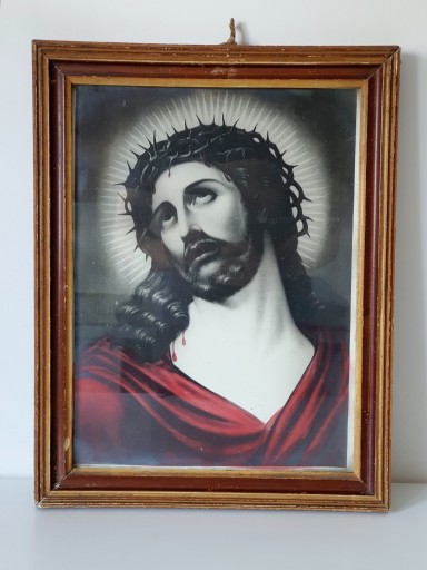 Zdjęcie oferty: Przedwojenny obraz religijny: "Pan Jezus..."