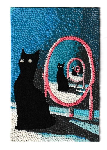 Zdjęcie oferty: obraz z plasteliny Mirror Cat 10x15cm