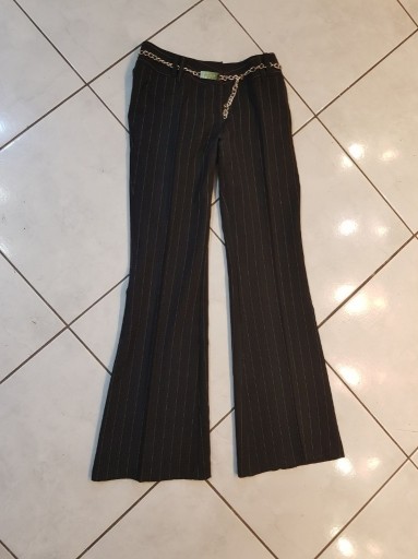 Zdjęcie oferty: dzwony spodnie w kant szerokie wysoki stan prążki 
