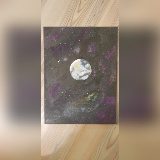 Zdjęcie oferty: Obraz 30x40 recznie malowany kosmos