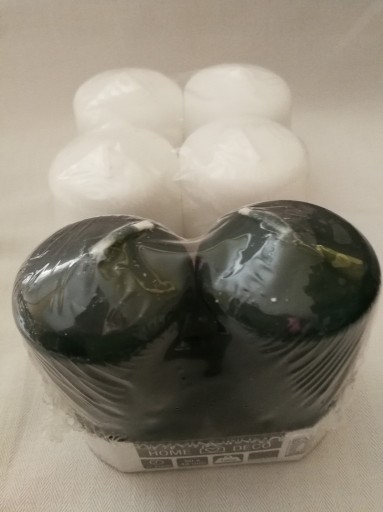 Zdjęcie oferty: Świece bryłowe bezzapachowe białe i zielone 6 szt.