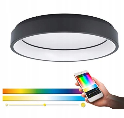 Zdjęcie oferty: Plafon okrągły Eglo 60 cm czarny RGB Smart