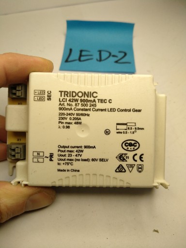 Zdjęcie oferty: Zasilacz LED Tridonic 42W 900mA