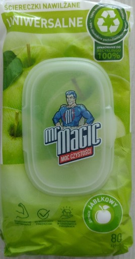 Zdjęcie oferty: Ściereczki chusteczki nawilżane Mr Magic jabłko 80