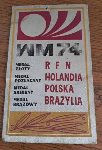 Zdjęcie oferty: PROPORCZYK  mistrzostwa świata w piłce nożnej 1974