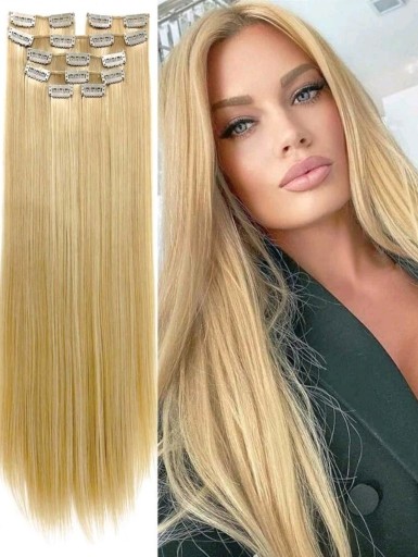 Zdjęcie oferty: Pasma Clip-in Włosy Blond Długie Naturalny Wygląd