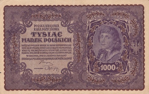 Zdjęcie oferty: Banknot 1000 marek 1919r. I Serja BS