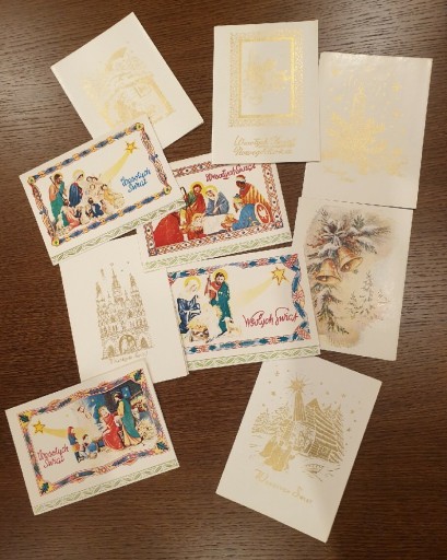 Zdjęcie oferty: Zestaw kartek świątecznych z lat 80-tych PRL