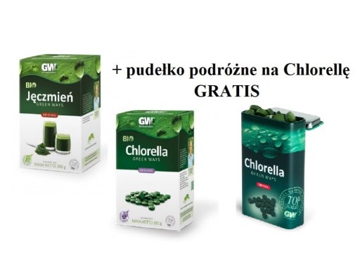 Zdjęcie oferty: Zestaw BIO Chlorella+Jęczmień Green Ways+pudełko !