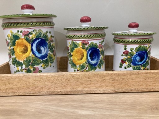 Zdjęcie oferty: Ręcznie malowane ceramiczne pojemniki Sycylia