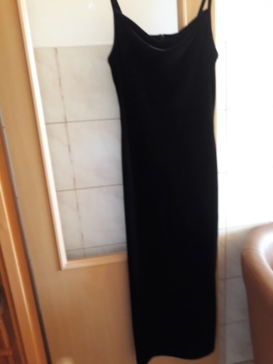 Zdjęcie oferty:  Suknia wieczorowa długa,czarny welur połysk, r.38