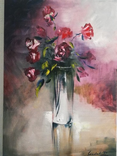 Zdjęcie oferty: ,, Róże,, 70x50cm obraz olejny Artur Sudak