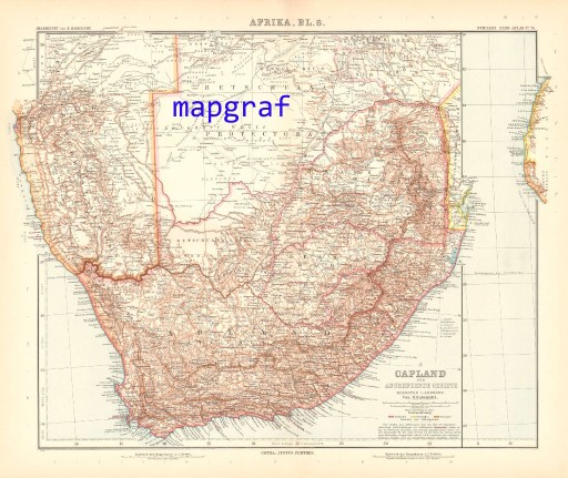 Zdjęcie oferty: AFRYKA POŁUDNIOWA 1 oryginalna mapa z 1906 roku 74