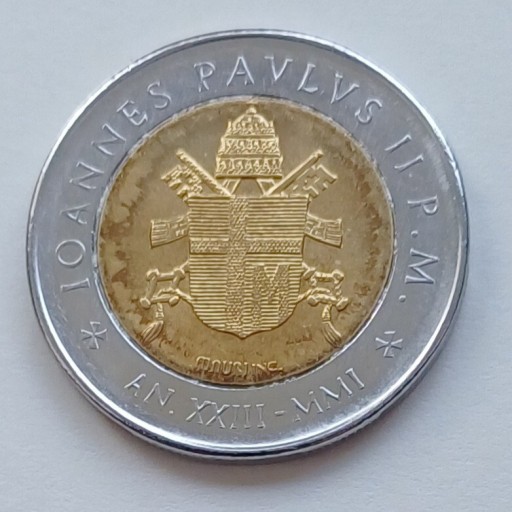 Zdjęcie oferty: Watykan - Jan Paweł II - 500 lirów - 2001r.