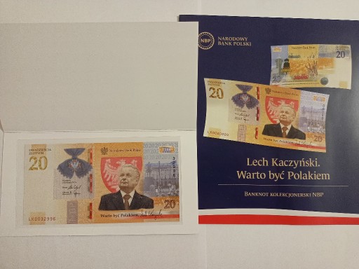 Zdjęcie oferty: Banknot kolekcjonerski 20zł Lech Kaczyński 