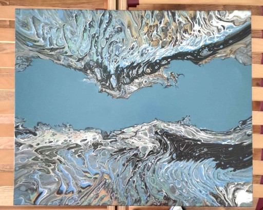 Zdjęcie oferty: Obraz ręcznie malowany pouring 50x60