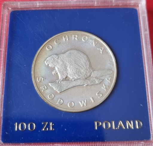 Zdjęcie oferty: 100 zł Bóbr 1978 rok, srebro 625 ,mennicza 
