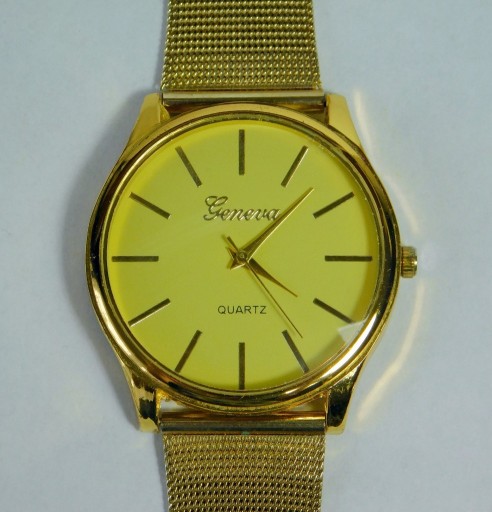 Zdjęcie oferty: Zegarek męski Geneva quartz bransoleta kolor złoty