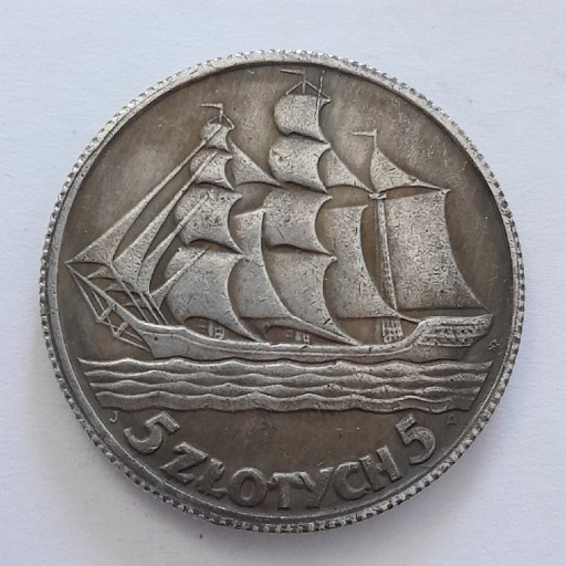 Zdjęcie oferty:  Moneta 5 zł z 1936r. Żaglowiec. Kopia