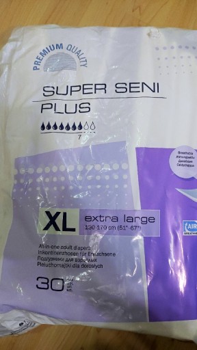 Zdjęcie oferty: Super Seni plus XL pieluchomajtki na rzepy 20 sztuk