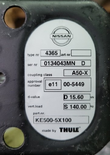 Zdjęcie oferty: Thule hak holowniczy nissan navara 2005