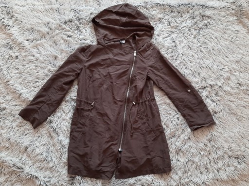 Zdjęcie oferty: Parka płaszcz h&M s/36 cienka brązowa narzutka