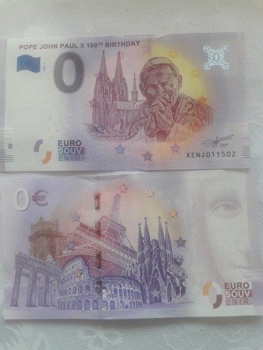 Zdjęcie oferty: Banknot 0 euro 100 -lecie irodzin Jana Pawla 2