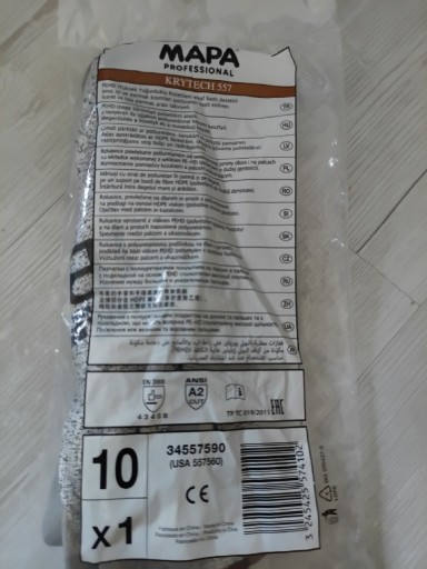 Zdjęcie oferty: Rękawice ochronne MAPA Krytech 557-antyprzecięciowe EN388 4343B/ANSI A2 