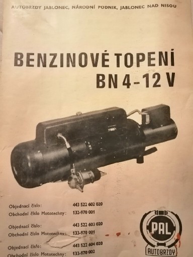 Zdjęcie oferty: Katalog Webasto Benzinove Topeni BN 4-12 V PAL