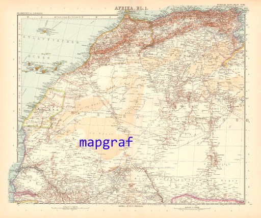 Zdjęcie oferty: SAHARA MAROKO ALGIERIA mapa z 1906 roku 69